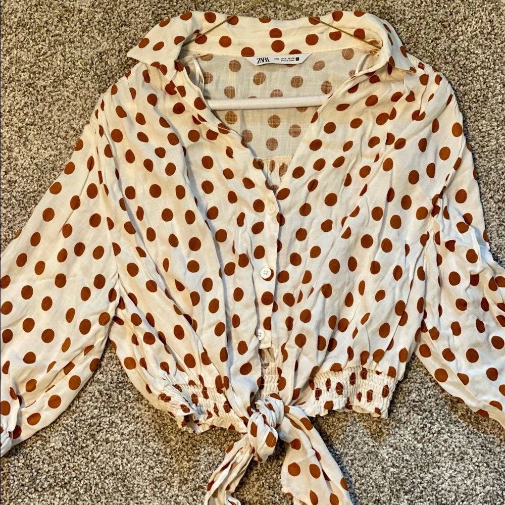 Zara Front Tie Blouse - Never Worn